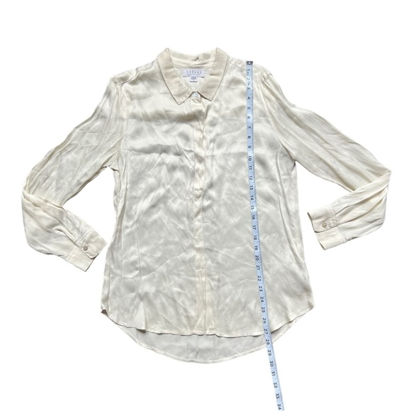 Velvet by Graham & Spencer Josey Blouse Cream Size Small Minimalist - Picture 7 of 9